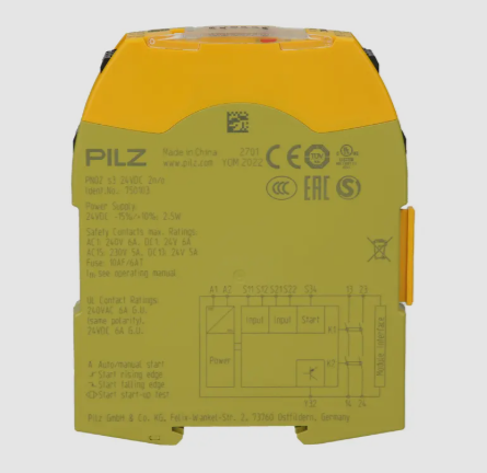 UE410 safety relay module industrial control panel installation view