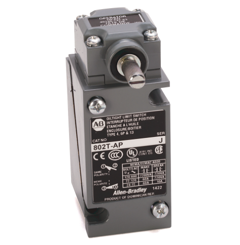 Rockwell 802T-AP oiltight limit switch metal plug-in housing front view