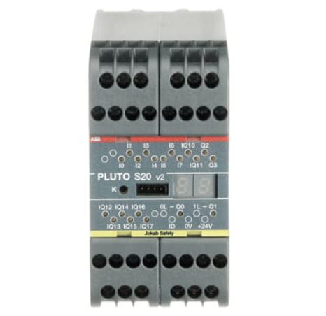 ABB Pluto safety PLC 24VDC programmable safety controller front view