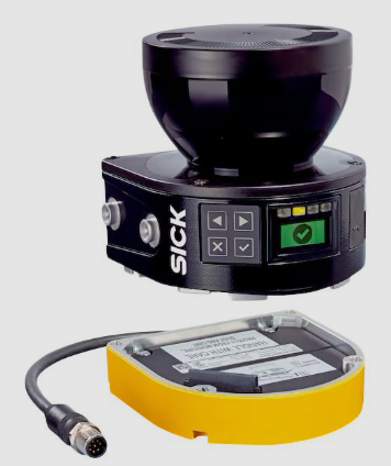 Safety laser scanner 275 degree beam PROFINET industrial sensor front view