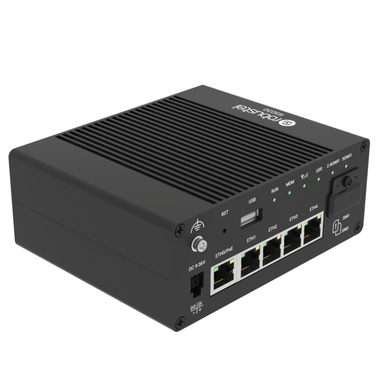 Robustel R5030 Industrial Dual-SIM 5G Router with 5x LAN, Wi-Fi 6, GNSS & PoE