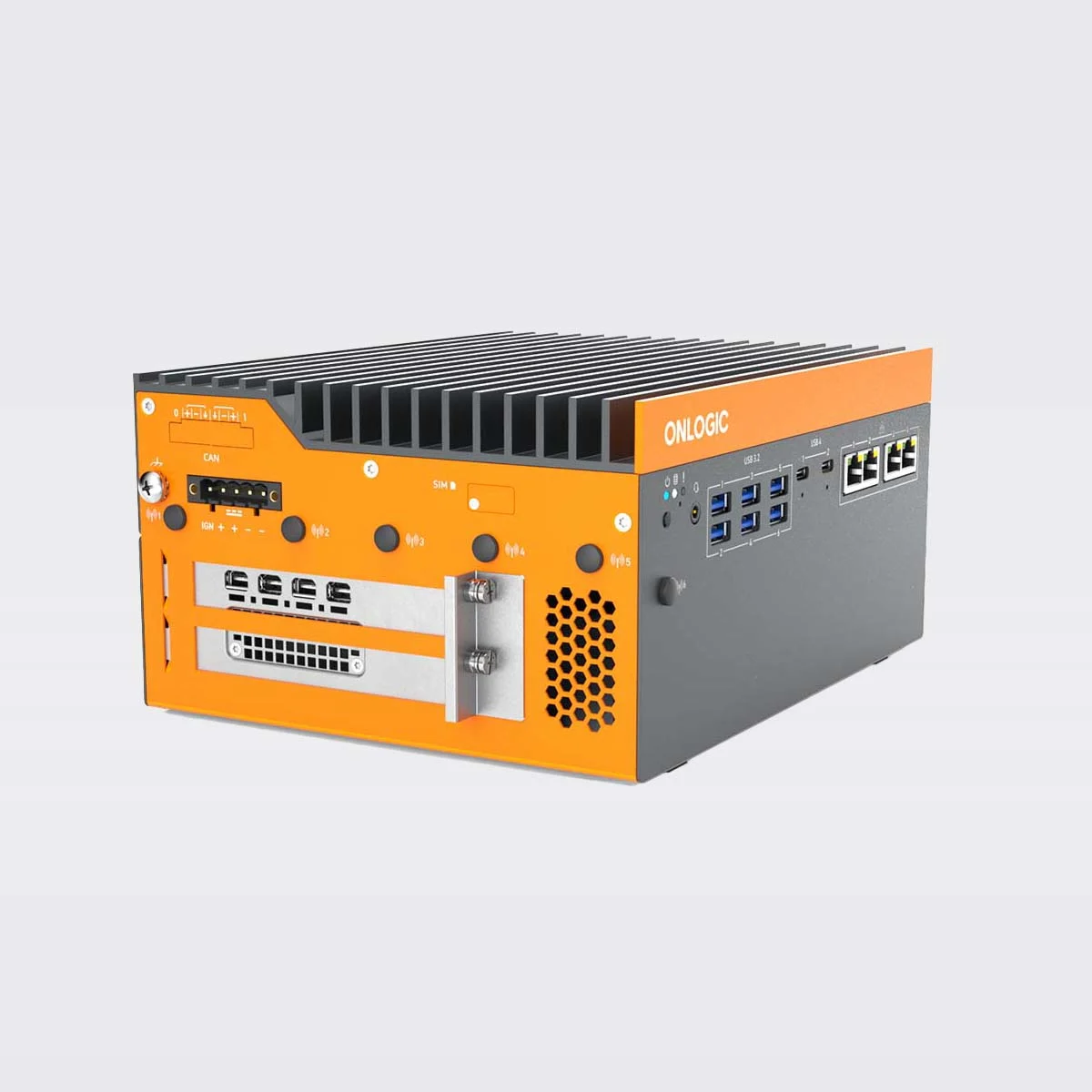 OnLogic Karbon 524 Rugged Fanless Industrial Computer with GPU/PCIe Expansion