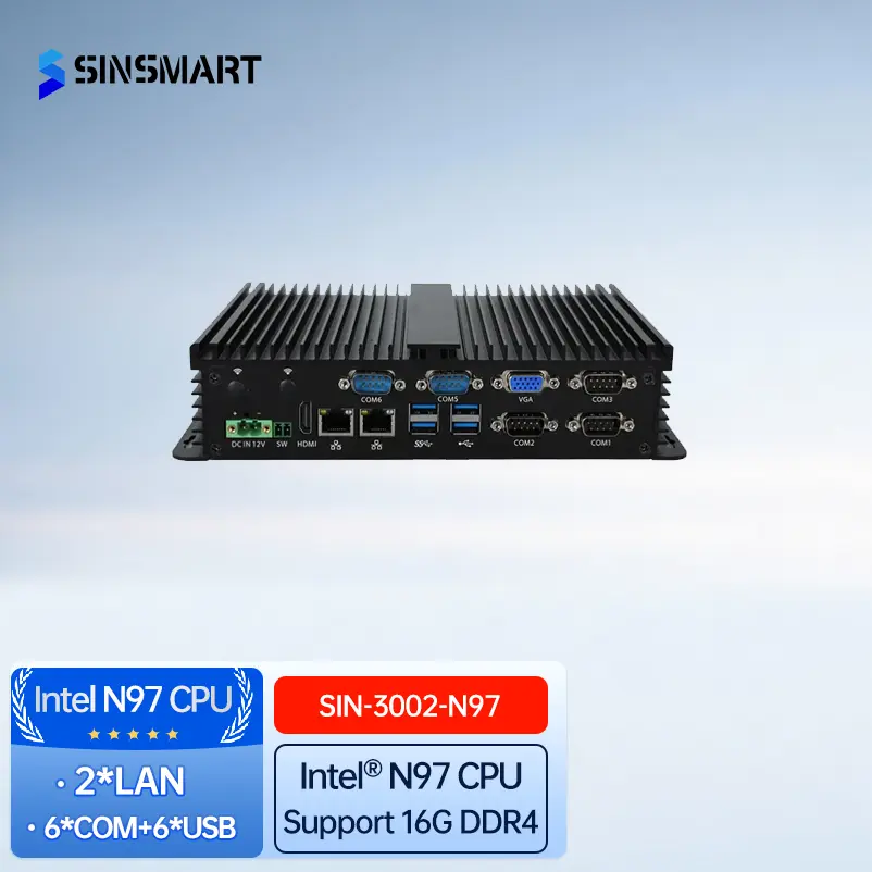SINSMART  Alder Lake N97 Quad-Core Fanless PC 16GB Win/Linux Industrial Computer