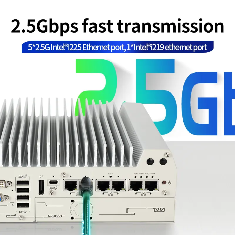 SINSMART Desktop Computer Embedded Fanless Rugged Box PC Q670e Chipset 64g 9usb