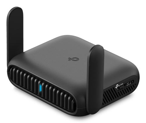 TP-Link BE3600 router side angle showing ports and buttons