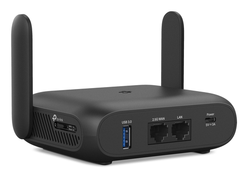 TP-Link dual-band Wi-Fi 7 router for travel internet setup