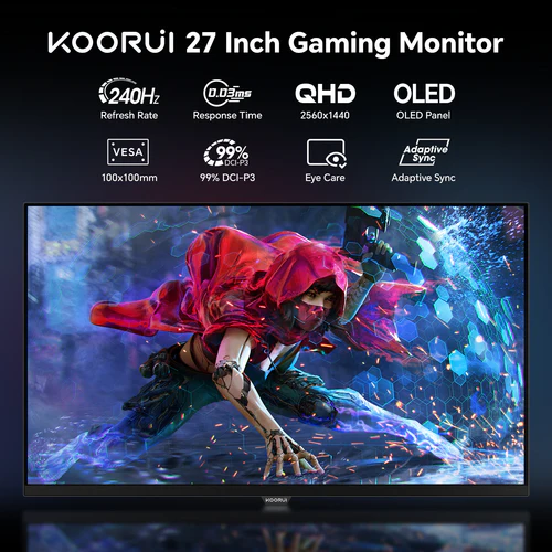 KOORUI S2721XO 27-inch OLED QHD 240Hz, 2560 x 1440 pixels Gaming Monitor