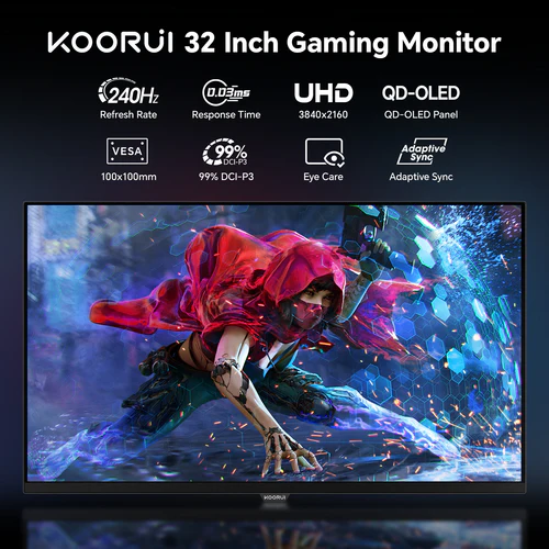 KOORUI S3241XO 31.5-inch OLED UHD 240Hz, 3840 x 2160 pixels Gaming Monitor