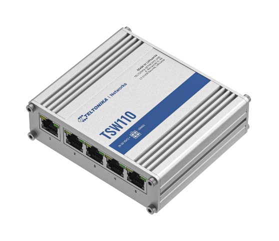 Teltonika TSW110000000, 10Gbps, 5 x RJ45 ports, L2 unmanaged Ethernet switch