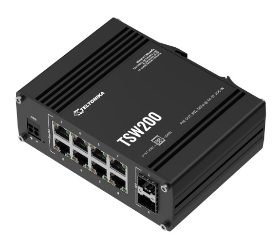 Teltonika TSW2000000B0, 20Gbps, Industrial Unmanaged POE+ Ethernet Switch