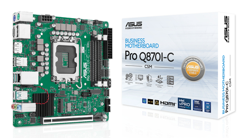 ASUS PRO Q870I-C-CSM Mini ITX motherboard front view