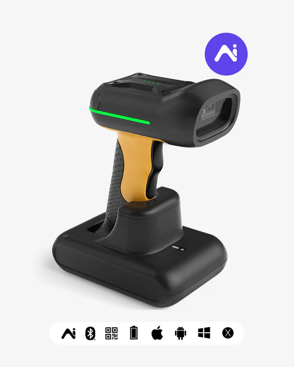 Inateck BCST-75S, 2600mAh 640 x 480 CMOS 2D Industrial Wireless Barcode Scanner