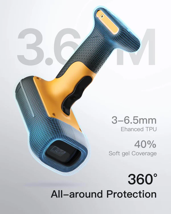 Inateck BCST-75S, 2600mAh 640 x 480 CMOS 2D Industrial Wireless Barcode Scanner