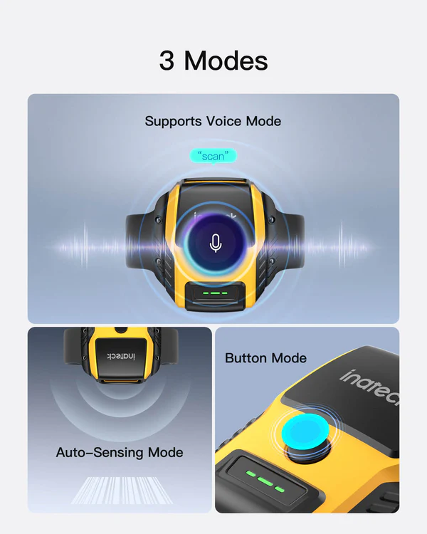 Inateck Nano 370, 1280 x 800 CMOS, 800mAh battery, 2D Wearable Barcode Scanner