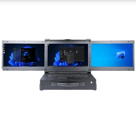 Sinsmart SIN-U1713-JQ470, 17.3" Triple Screen Rugged Portable Laptop Workstation