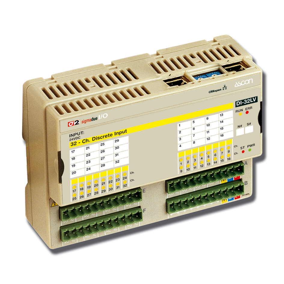 ASCON TECNOLOGIC DI-32LV 24 Vdc CANopen I/O module 32 isolated digital inputs