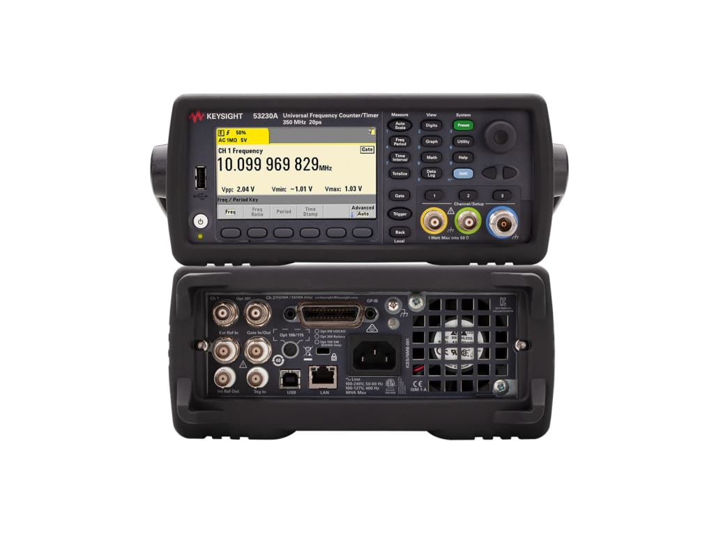 Keysight 53230A, 2-ch FC1-class Frequency Counter, 15 Digits resolution 350 MHz
