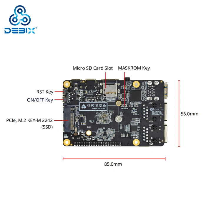 DEBIX R3576-01 RK3576 AI Vision Embedded Single Board Computer