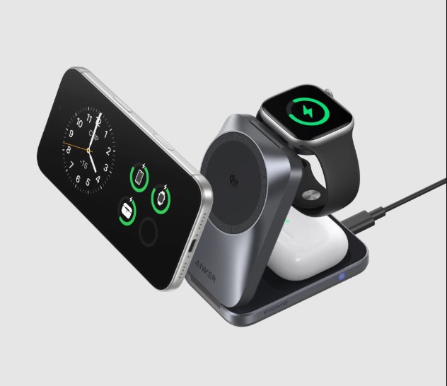 Anker A25N1, Prime Wireless Charging Station, 3-in-1, MagGo, AirCool, Foldable