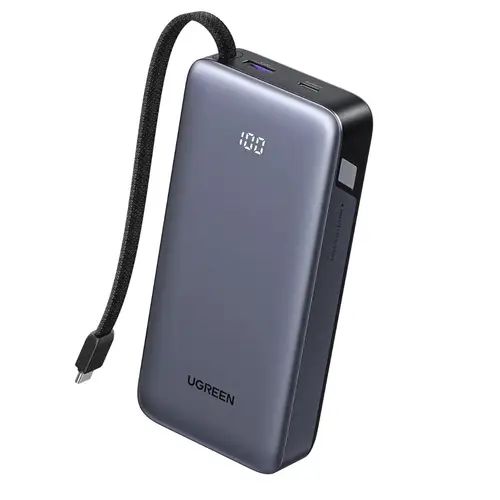 UGREEN PB536, 20000mAh 45W Power Bank with Built-in Cable
