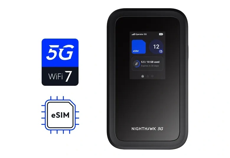 Netgear Nighthawk 5G M7 Mobile WiFi 7 Router with eSIM - EU/UK Version