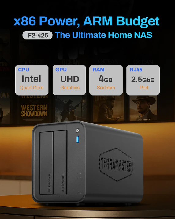 TerraMaster F2-425, Intel Celeron N5095, 2-Bay Home Network Storage