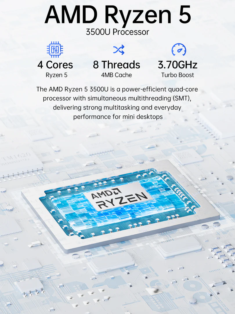 GMKtec G10, AMD Ryzen™ 5 3500U, Barebone Mini PC