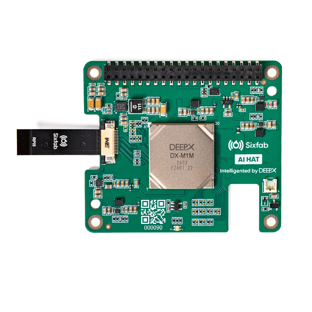 Sixfab AI HAT+ for Raspberry Pi 5, 25 TOPS(DX-M1M) Edge AI Expansion Board
