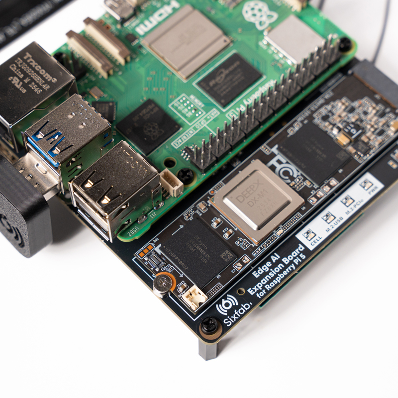 Sixfab Edge AI Expansion Board for Raspberry Pi 5 with DX-M1 M.2 Module, 25 TOPS