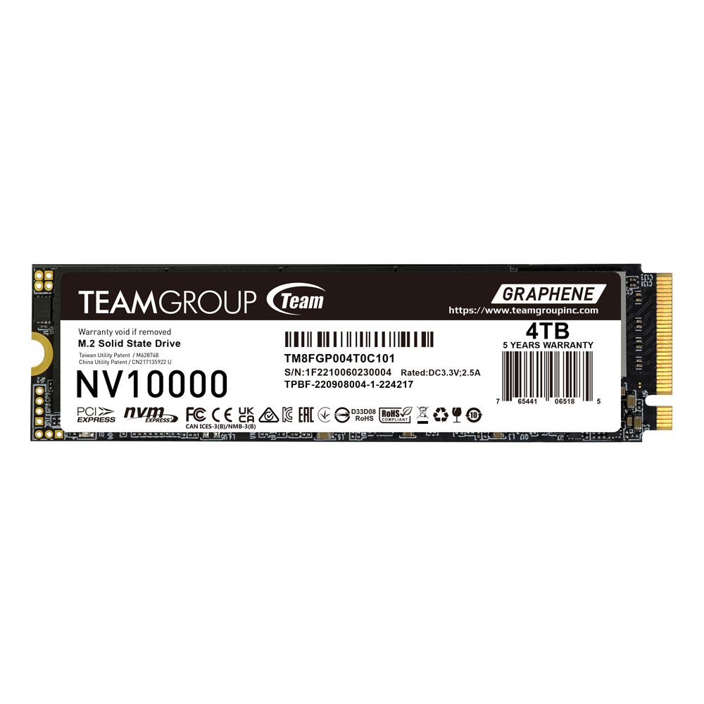 TeamGroup TM8FGP004T0C101, 4TB NV10000 M.2 NVME PCIe 5.0 SSD