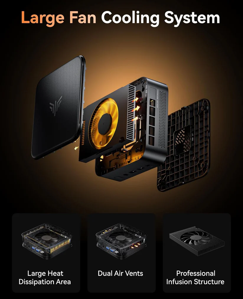 KAMRUI E3B Mini PC with AMD Ryzen 7 5700U, 32GB DDR4 1TB M.2 SSD Mini Computer