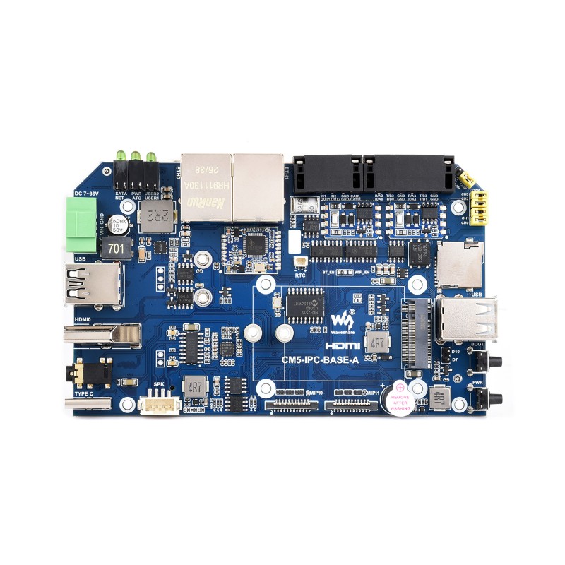 Waveshare IPCBOX-CM5-A, Dual Ethernet ports Onboard 4×RS485 Industrial PC