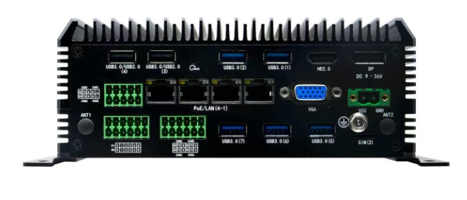 Intel Celeron J6412 2.0GHz Industrial Faneless PC with 6COM 2 x DDR4 Memory Slot