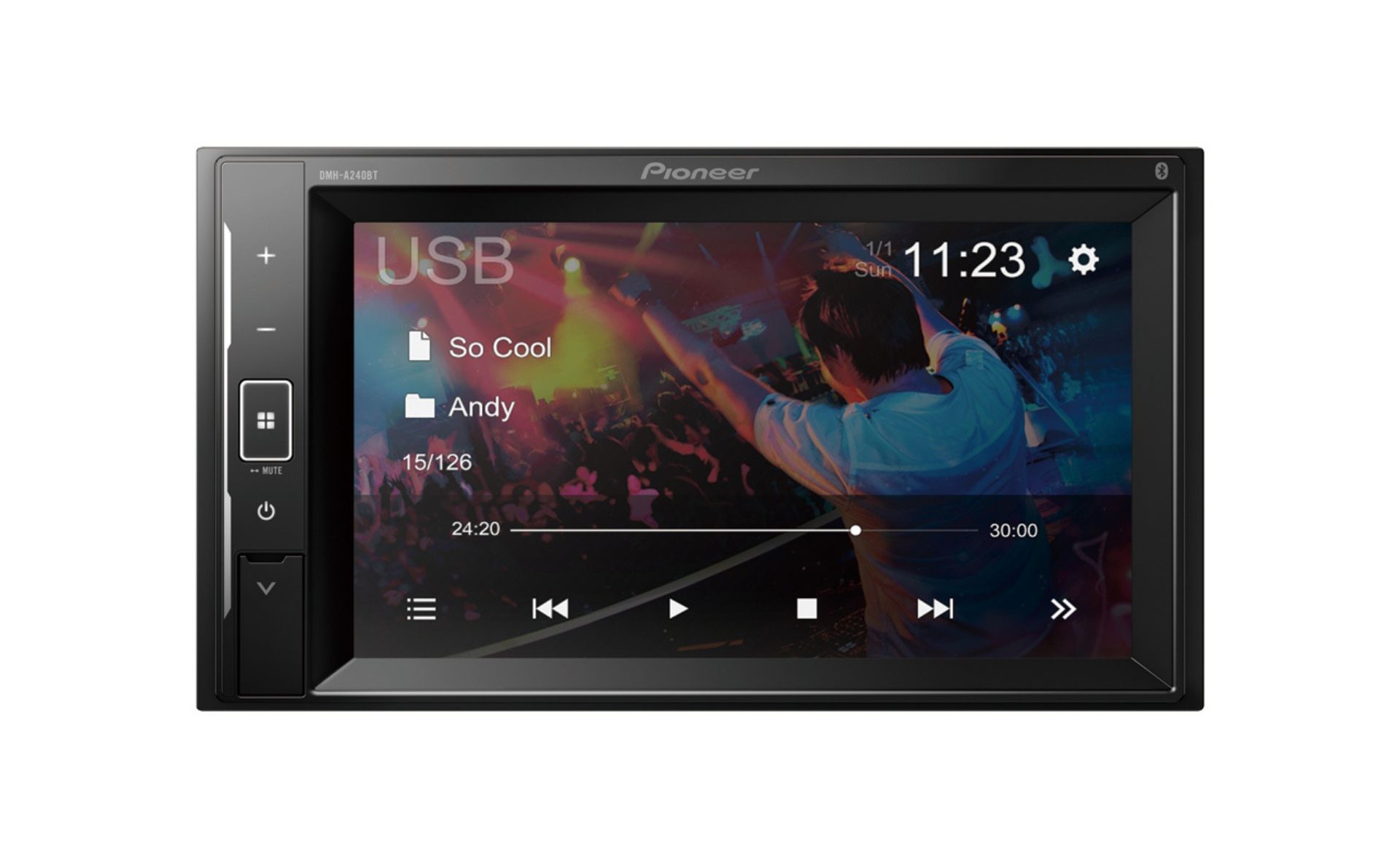 Pioneer DMH-A240BT, 6.2" Touchscreen, 2-DIN Car Stereo Receiver with Bluetooth