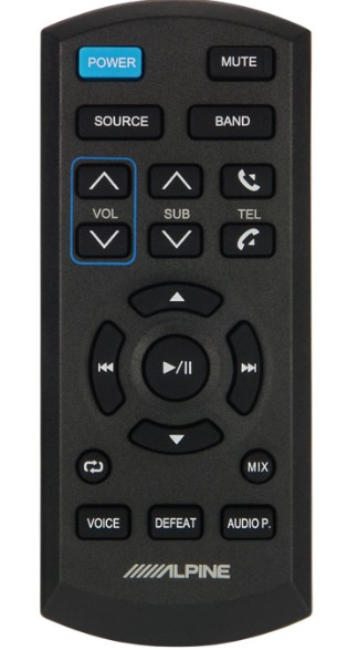 Alpine RUE-4360, Wireless Remote Control, Black