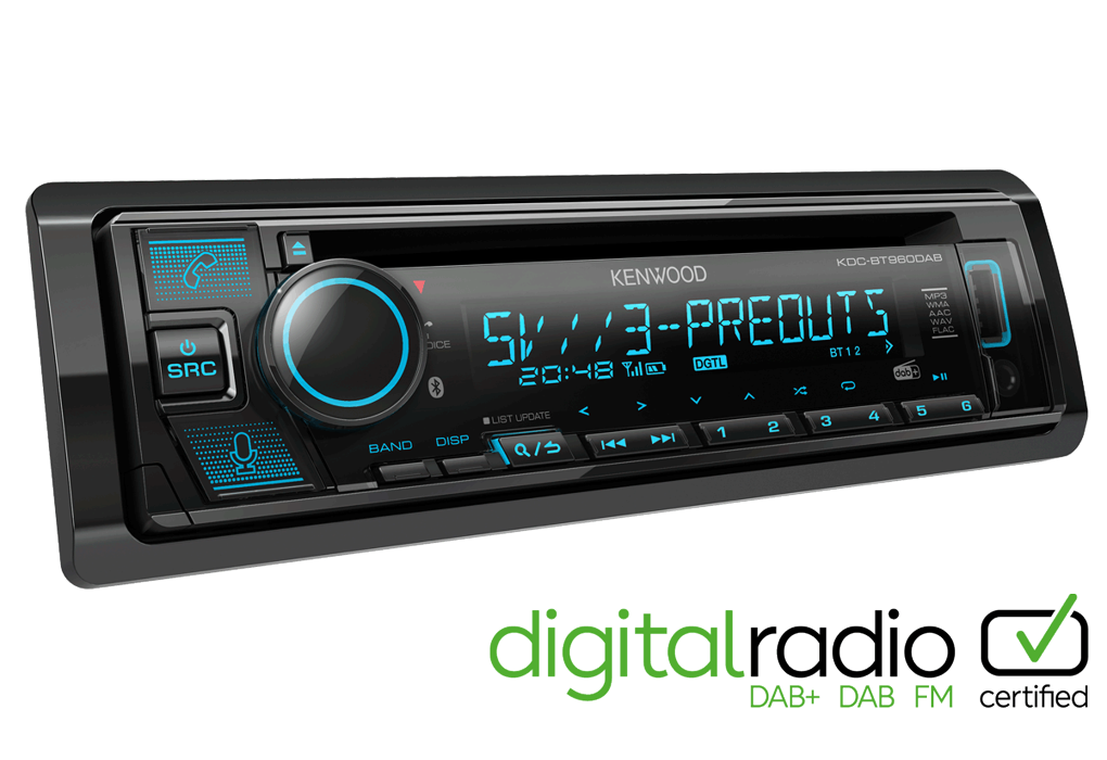 Kenwood KDC-BT960DAB CD Car Radio with DAB+ & Bluetooth Hands-Free Kit