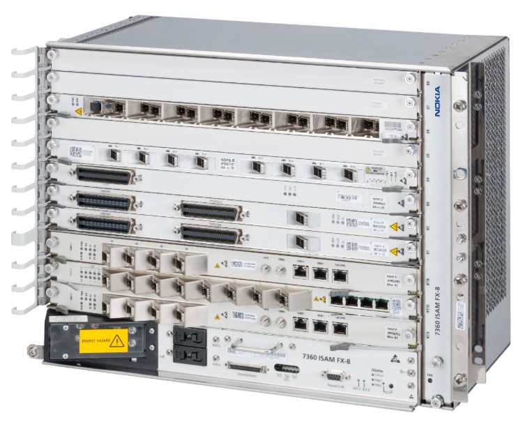 Nokia 7360 ISAM FX-8, 8 slots 8RU Mid-Size Fiber Optical Line Terminal (OLT)