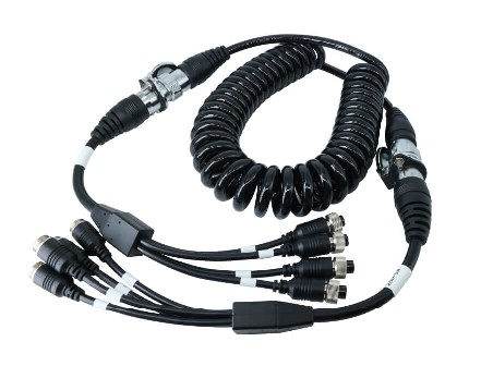 Stonkam AC532 12 Pin 4 Channel VIdeo Spiral Cable, PU Cable