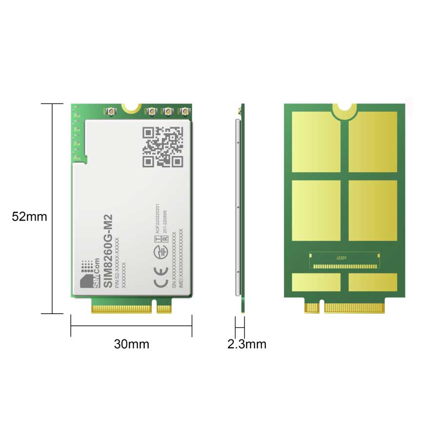 SIMCOM SIM8260G-M2 5G Sub-6G Module up to 3.4Gbps Global Version WWAN Module