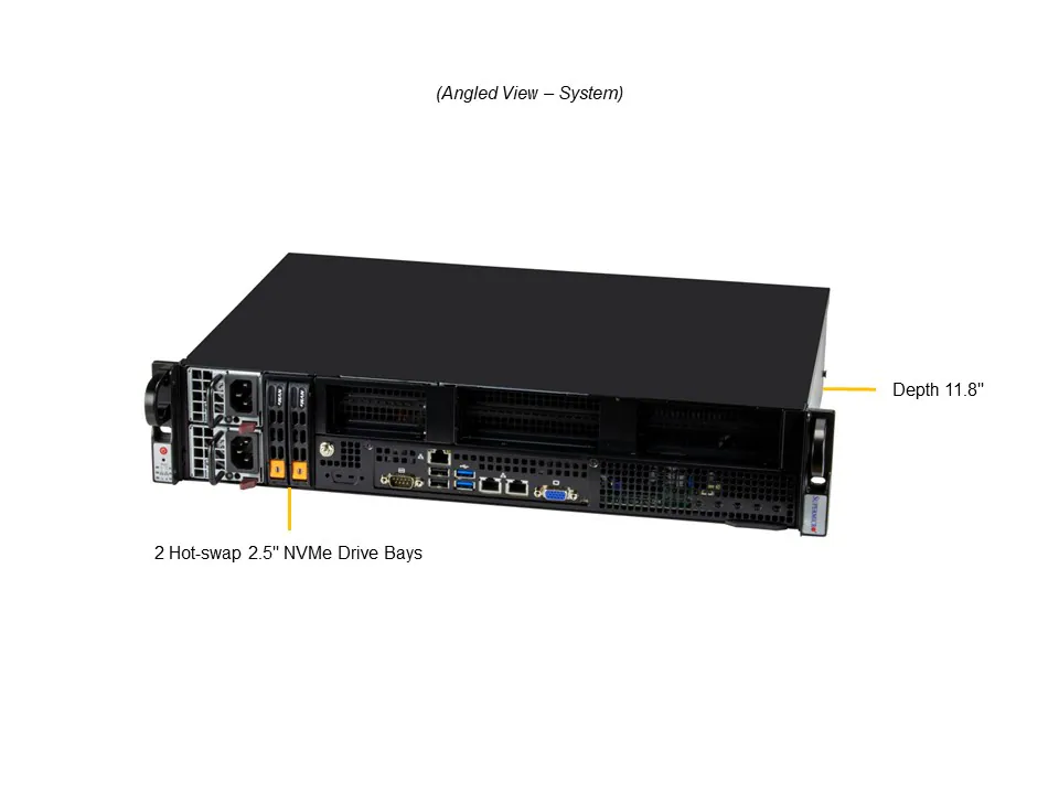 Supermicro SYS-211E-FRN2T, Intel Xeon Gold 6530, 2U Rackmount Server