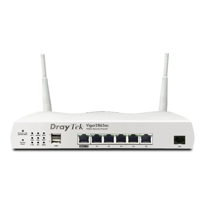 DrayTek Vigor 2865LAX Wireless Router, 5-port switch 2 Dual Band WAN ports