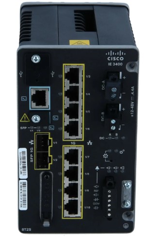 Cisco Catalyst IE3400 (IE-3400-8T2S-A), 10 Port Rugged Industrial Switch