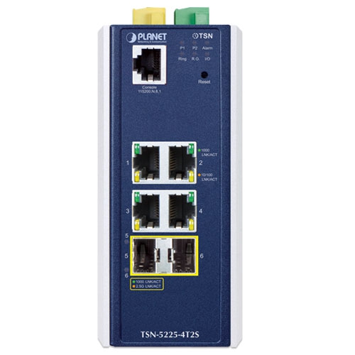 Planet IP30 DIN-rail Industrial L2+ 4-Port 10/100/1000T Managed TSN Switch