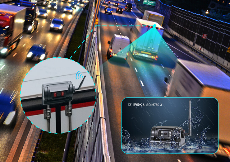 WF135897CAI Vehicle WI-FI Camera with Magnetic Bracket & Built-in Battery IP69K 120° Angle