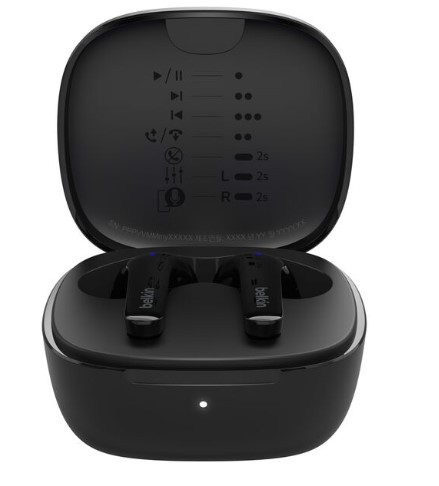 Belkin SoundForm Motion, True Wireless Stereo (TWS) Bluetooth 5.3 Black Earbuds