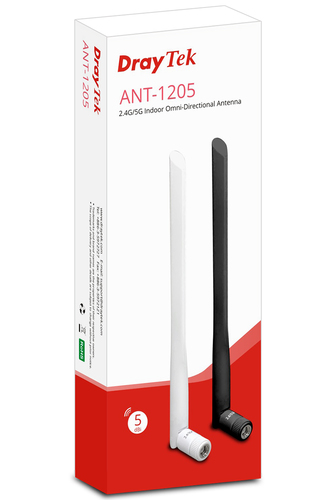 DrayTek ANT-1205, 5dBi Dual-Band WiFi Omni-directional RP-SMA Antenna
