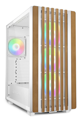 Sharkoon REBEL C70G RGB Full Tower ATX PC Case, White, Tempered Glass