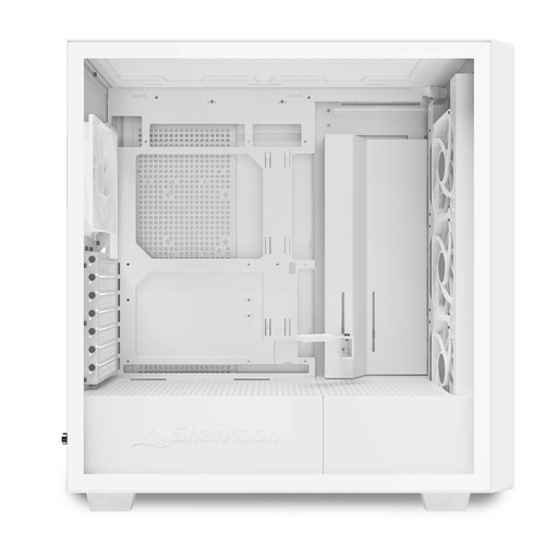 Sharkoon REBEL C70G RGB Full Tower ATX PC Case, White, Tempered Glass