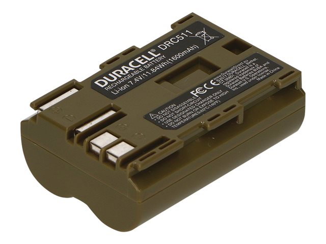 Duracell DRC511, 7.4V 1600mAh Lithium-ion Rechargeable Camera Battery