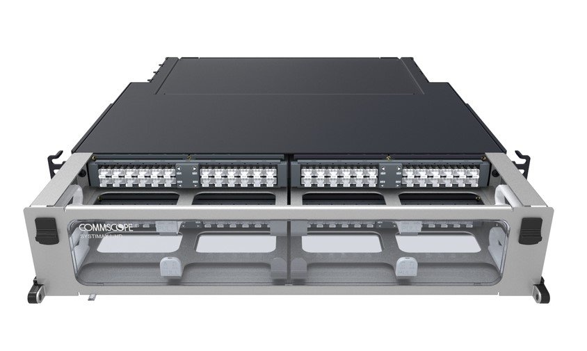 SYSTIMAX HD iPATCH 2U 192F-LC Distribution Module, LazrSPEED with Sliding Panel